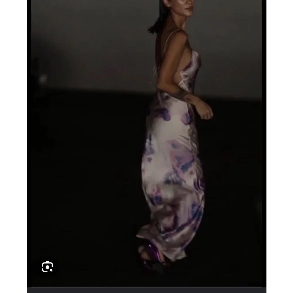 ZARA NEW WOMAN STRAPPY LONG SATIN DRESS WITH OPEN BACK Size XS - Picture 4 of 7